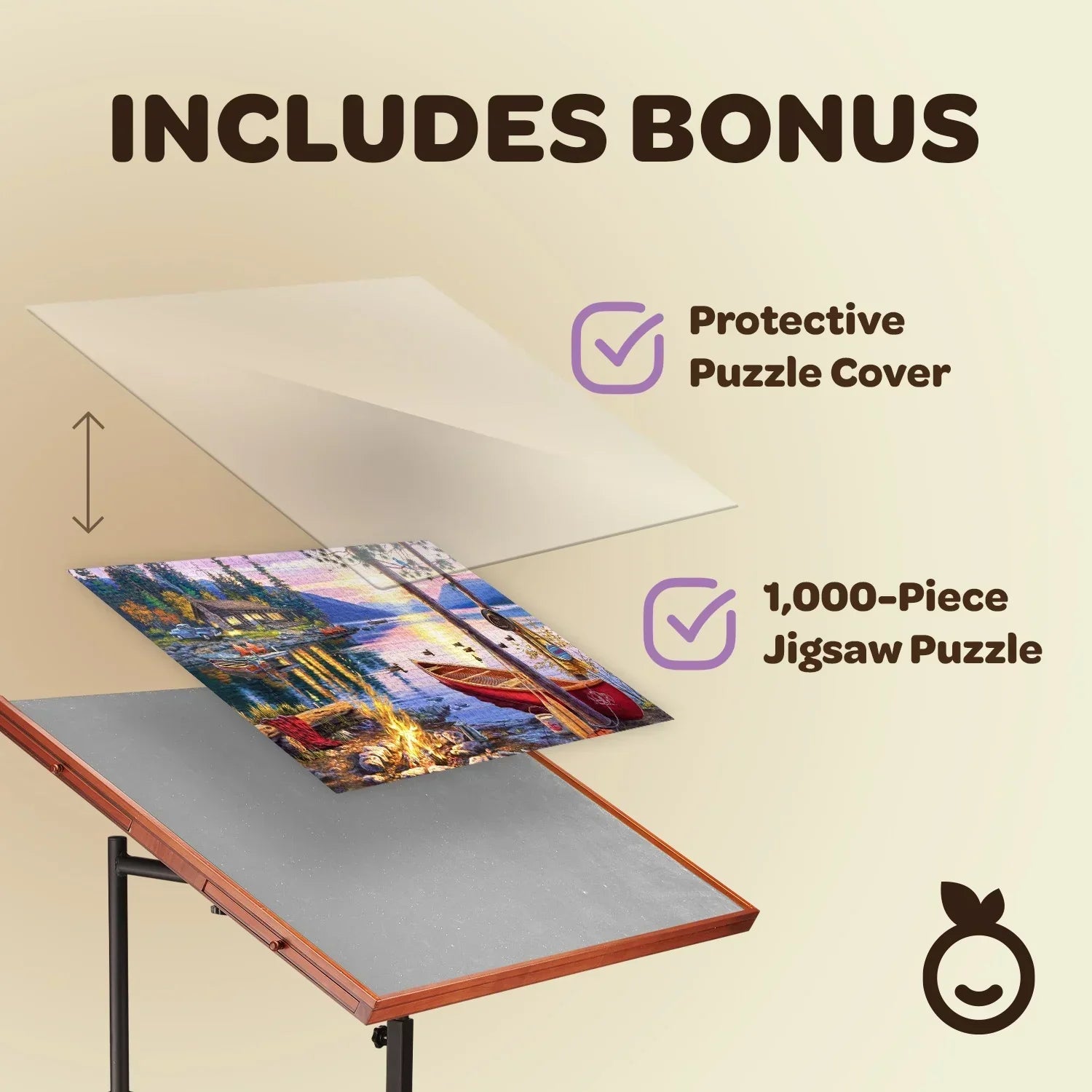 Puzzle Station with Storage & Cover