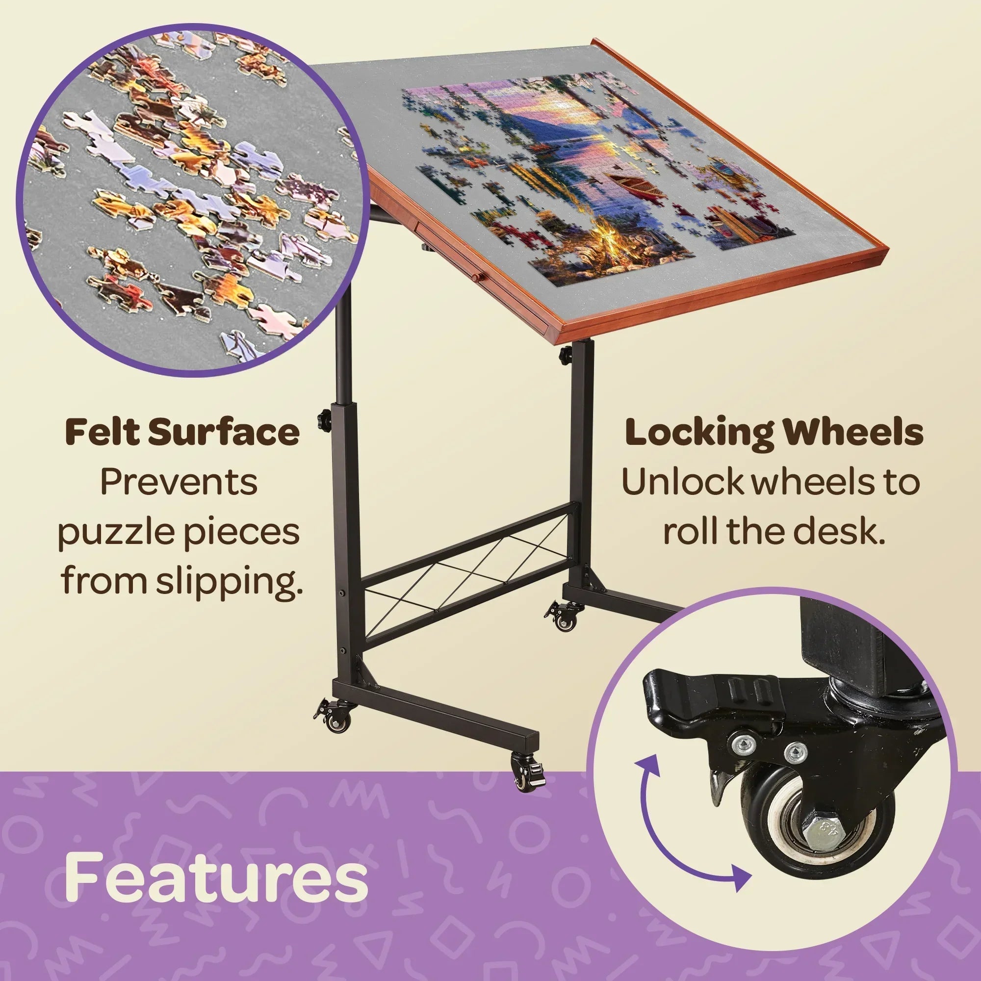 Puzzle Station with Storage & Cover