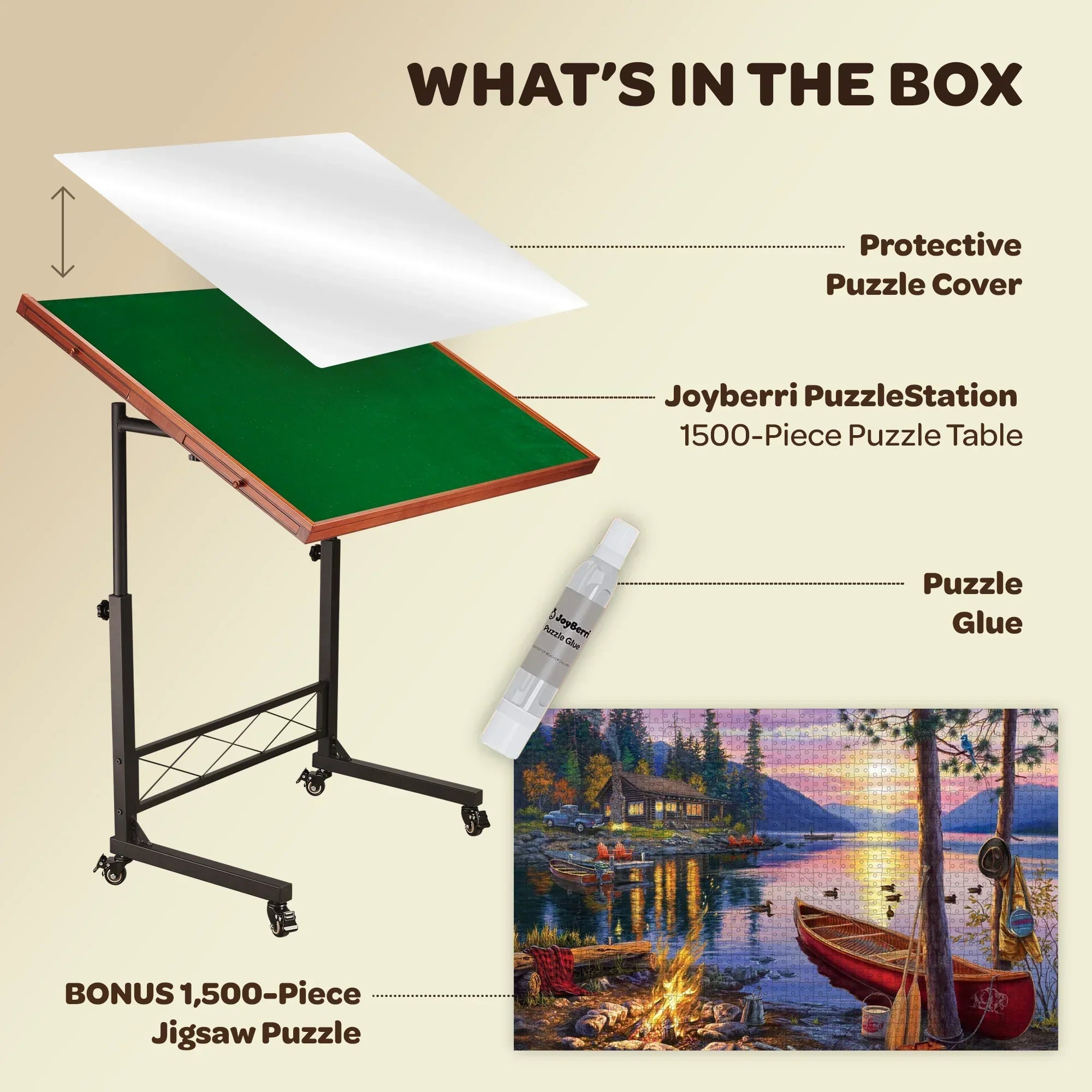 Puzzle Station with Storage & Cover