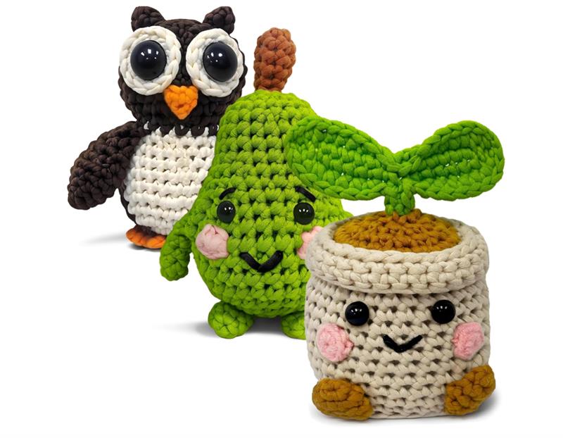 CrochetPals – Set of 3 Kits: Daisy, Parker & Oswald