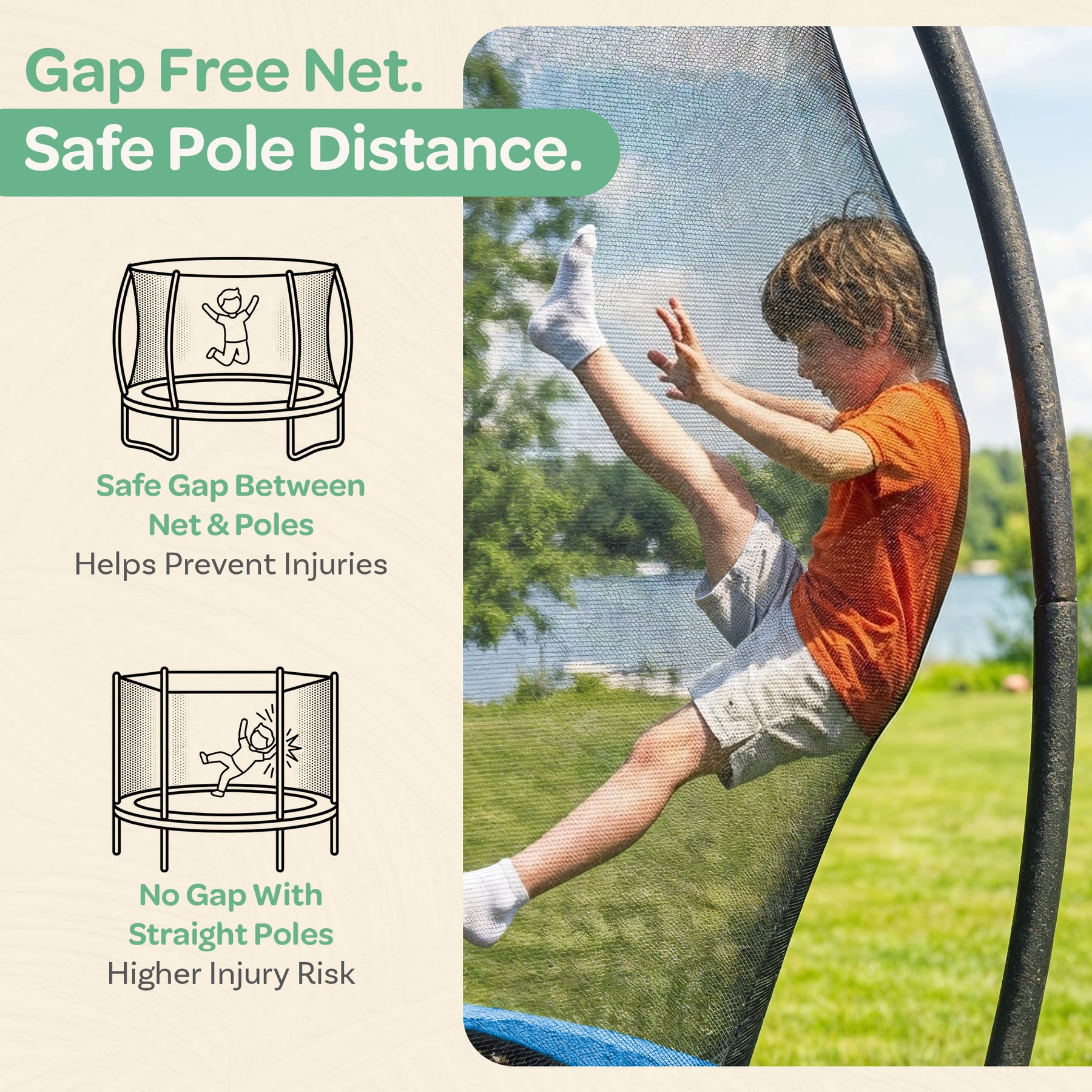 Enclosed Trampoline with LED Lights