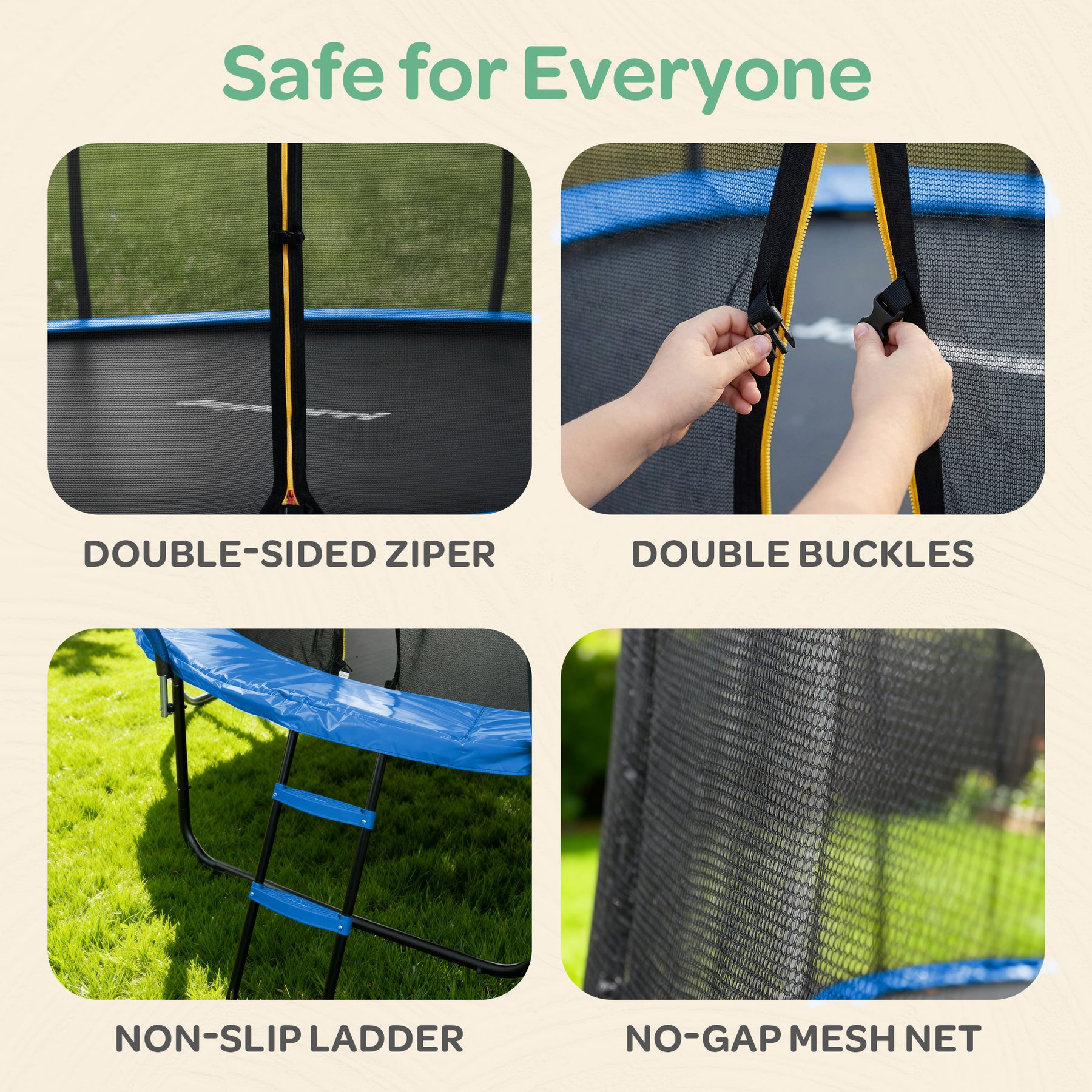 Enclosed Trampoline with LED Lights