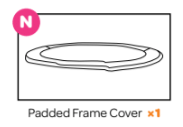 Trampoline padded frame cover 10ft 3leg