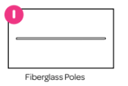 Trampoline Fiberglass Poles 12 ft