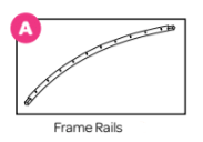 Trampoline frame rail 12ft 4 leg