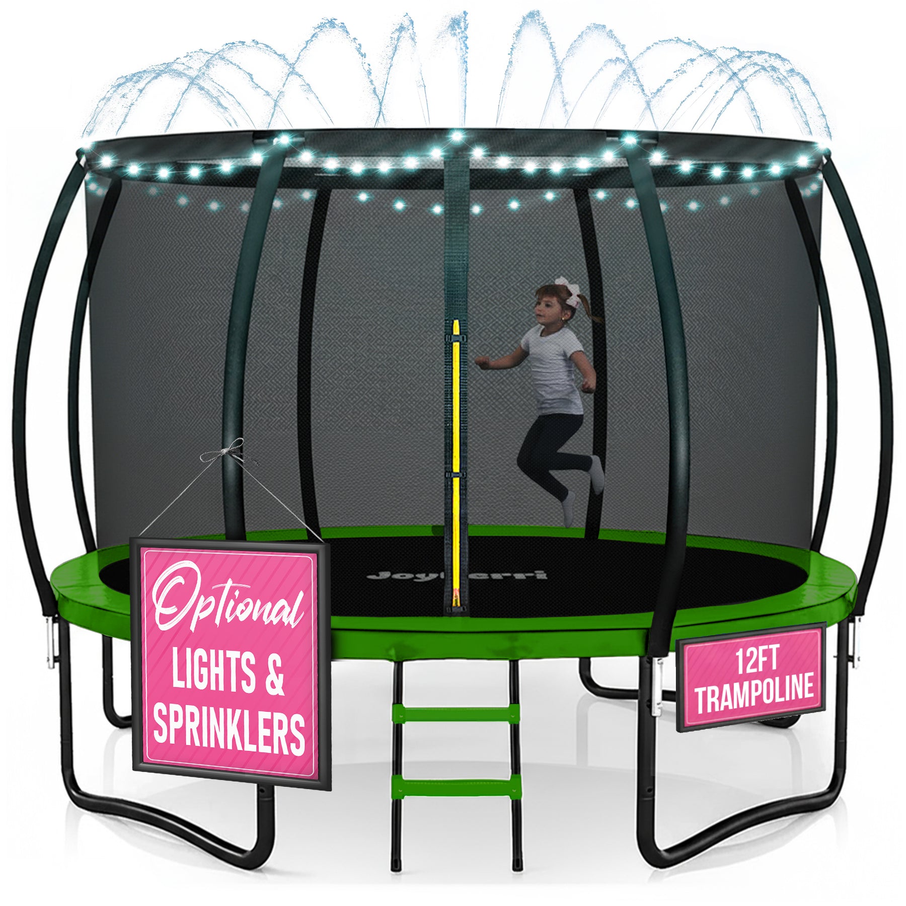 Enclosed Trampoline with LED Lights