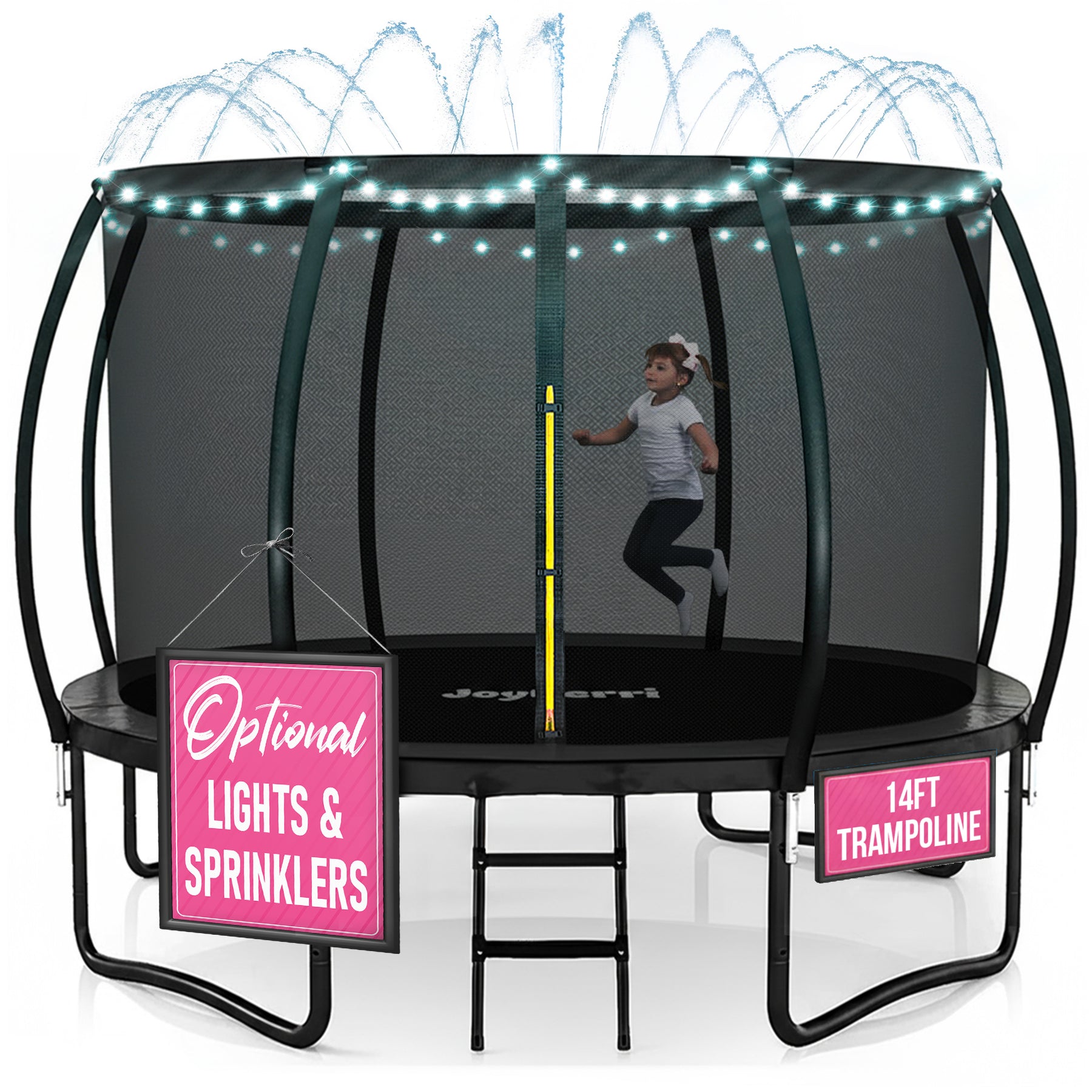 Enclosed Trampoline with LED Lights