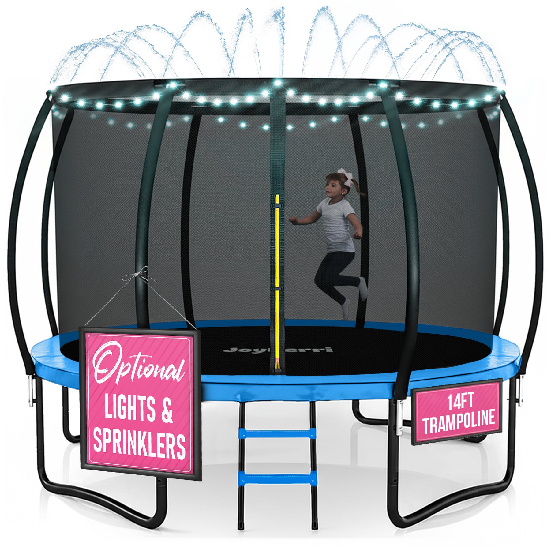 Enclosed Trampoline with LED Lights