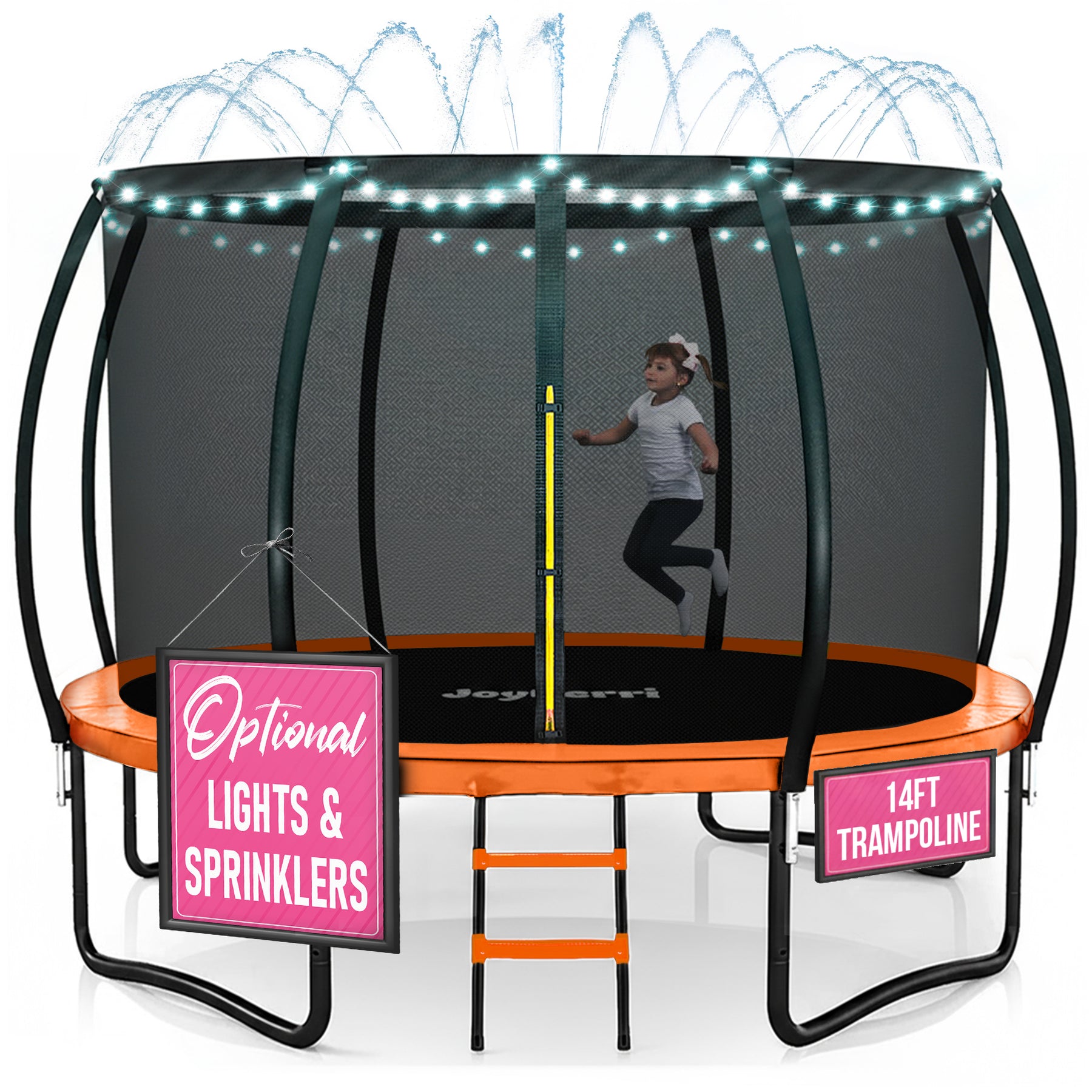 Enclosed Trampoline with LED Lights