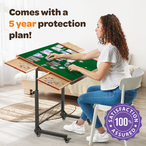 JoyBerri Jigsaw Puzzle Table/Rolling Puzzle Desk - 1500 Piece Puzzle Board with Bonus Puzzle/Portable Jigsaw Puzzle Tables with Drawers and Legs - Height Adjustable for Adults and Kids